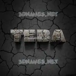 teba in Cracked Stone style - 3D name wallpaper