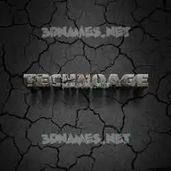 technoage in Cracked Stone style - 3D name wallpaper