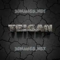 teigan in Cracked Stone style - 3D name wallpaper