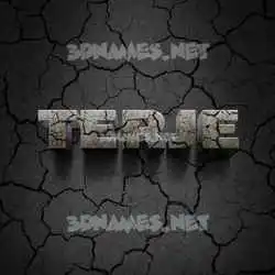terje in Cracked Stone style - 3D name wallpaper