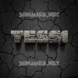 tessi in Cracked Stone style - 3D name wallpaper