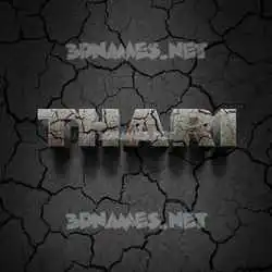 thari in Cracked Stone style - 3D name wallpaper