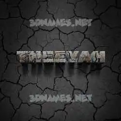 theeyah in Cracked Stone style - 3D name wallpaper