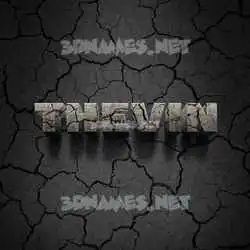 thevin in Cracked Stone style - 3D name wallpaper