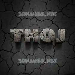 thoj in Cracked Stone style - 3D name wallpaper