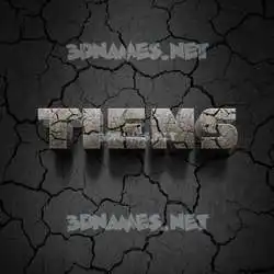 tiens in Cracked Stone style - 3D name wallpaper