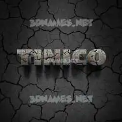 tinico in Cracked Stone style - 3D name wallpaper