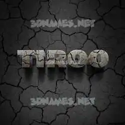 tiroo in Cracked Stone style - 3D name wallpaper