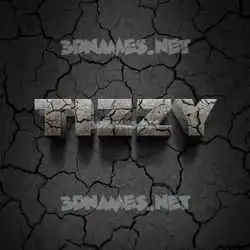 tizzy in Cracked Stone style - 3D name wallpaper