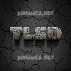 tlsd in Cracked Stone style - 3D name wallpaper