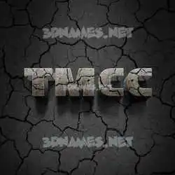 tmcc in Cracked Stone style - 3D name wallpaper