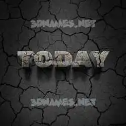 today in Cracked Stone style - 3D name wallpaper
