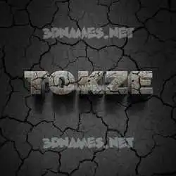 tokze in Cracked Stone style - 3D name wallpaper
