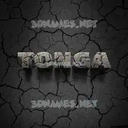 tonga in Cracked Stone style - 3D name wallpaper