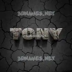 tony in Cracked Stone style - 3D name wallpaper