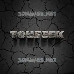 toufeek in Cracked Stone style - 3D name wallpaper