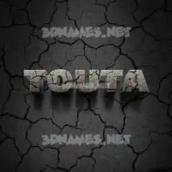 touta in Cracked Stone style - 3D name wallpaper