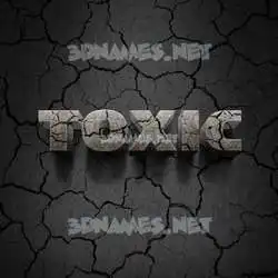 toxic in Cracked Stone style - 3D name wallpaper