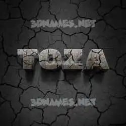 toza in Cracked Stone style - 3D name wallpaper