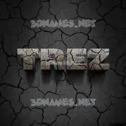 trez in Cracked Stone style - 3D name wallpaper
