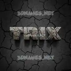 trix in Cracked Stone style - 3D name wallpaper