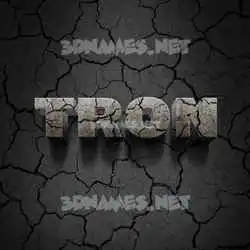 tron in Cracked Stone style - 3D name wallpaper