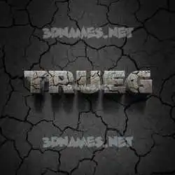 trueg in Cracked Stone style - 3D name wallpaper