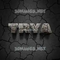 trya in Cracked Stone style - 3D name wallpaper