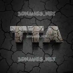tta in Cracked Stone style - 3D name wallpaper