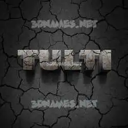 tulti in Cracked Stone style - 3D name wallpaper