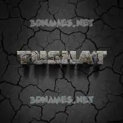 tushat in Cracked Stone style - 3D name wallpaper