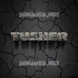 tusher in Cracked Stone style - 3D name wallpaper