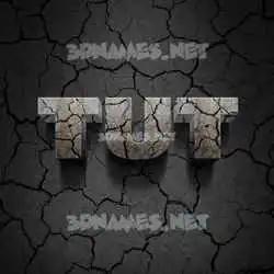 tut in Cracked Stone style - 3D name wallpaper