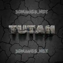 tutah in Cracked Stone style - 3D name wallpaper