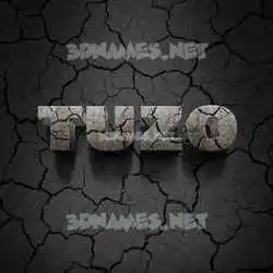 tuzo in Cracked Stone style - 3D name wallpaper
