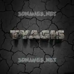 tyagis in Cracked Stone style - 3D name wallpaper