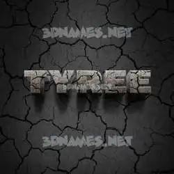 tyree in Cracked Stone style - 3D name wallpaper