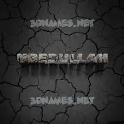 ubedullah in Cracked Stone style - 3D name wallpaper