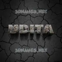 udita in Cracked Stone style - 3D name wallpaper
