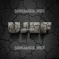 ujef in Cracked Stone style - 3D name wallpaper