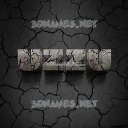 uzzu in Cracked Stone style - 3D name wallpaper