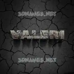 valeri in Cracked Stone style - 3D name wallpaper