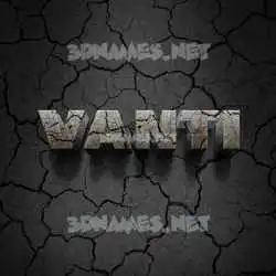 vanti in Cracked Stone style - 3D name wallpaper