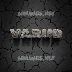 varud in Cracked Stone style - 3D name wallpaper