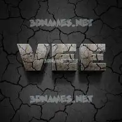 vee in Cracked Stone style - 3D name wallpaper