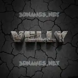 velly in Cracked Stone style - 3D name wallpaper