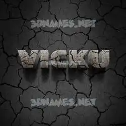 vicku in Cracked Stone style - 3D name wallpaper