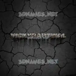 vickybartwal in Cracked Stone style - 3D name wallpaper