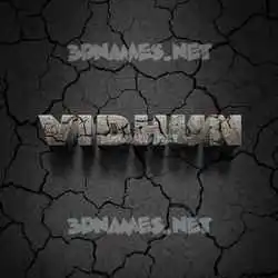 vidhun in Cracked Stone style - 3D name wallpaper
