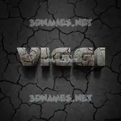 viggi in Cracked Stone style - 3D name wallpaper